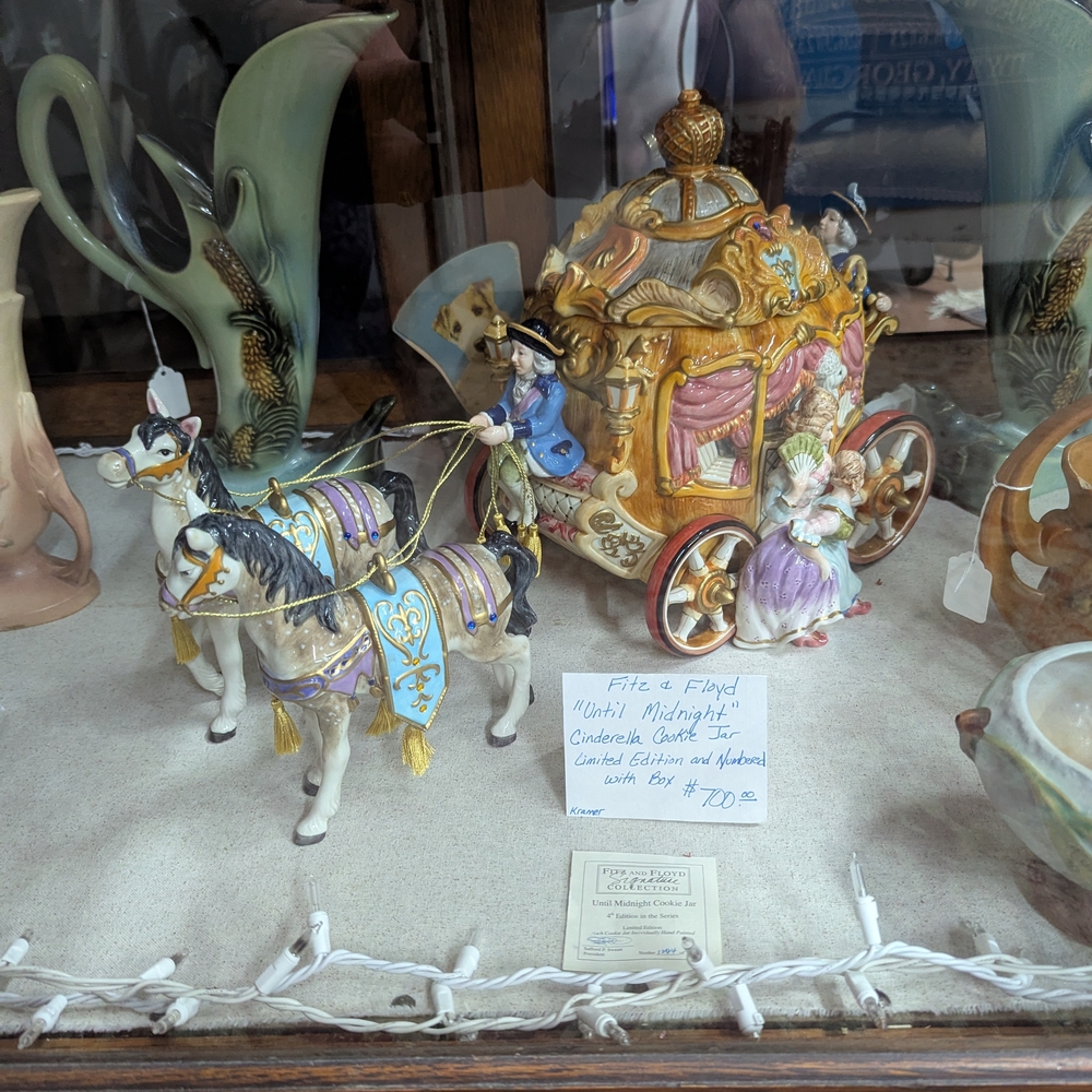 Fitz and Floyd Gold and Lavender Cinderella Coach with Horses